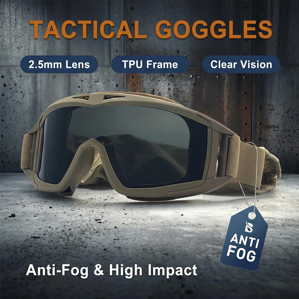 Gaming Glasses Uv - Occhiali Tattici con 3 Lenti Resistenti