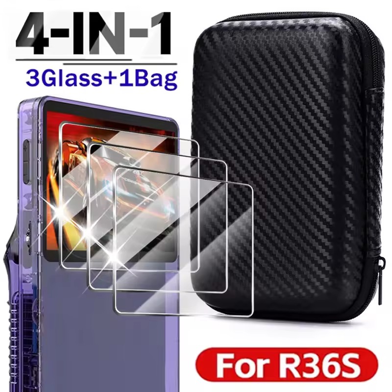 Gaming Console R36S - Custodia 4 IN 1 + vetro